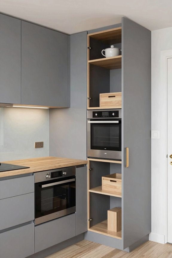 compact layouts with flush space saving appliances