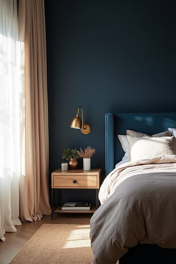 dark blue with natural warmth