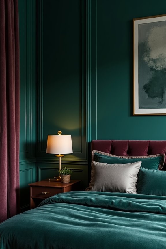 deep jewel tones create moody sophistication