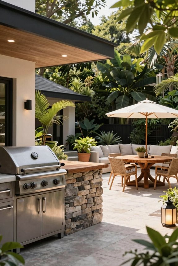 Outside Kitchen Ideas to Transform Your Backyard 3 divided outdoor zones for entertaining