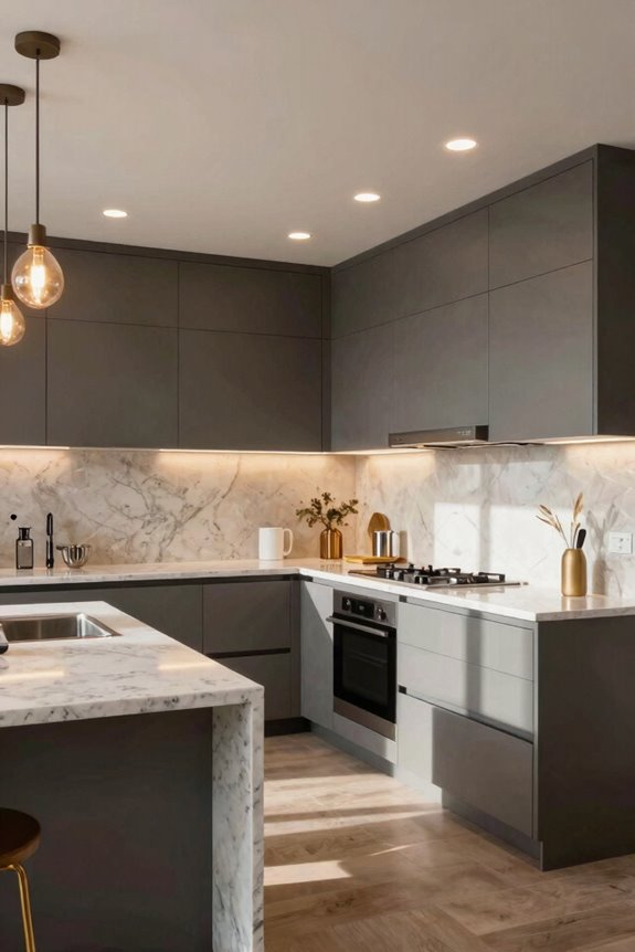 double l shaped kitchen workflow