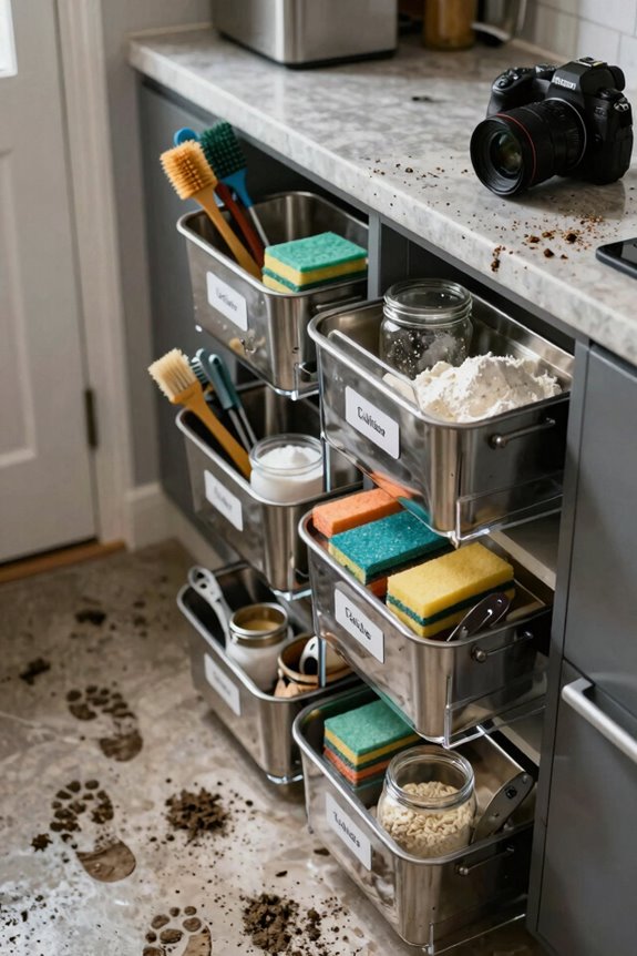 10 Muddy Kitchen Ideas to Keep Your Home Clean 6 durable labeled stackable bins organizing tools