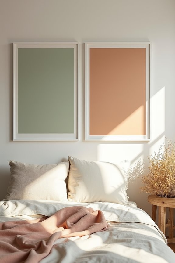 Wall Poster Ideas to Transform Your Bedroom 4 echo posters with existing palette harmony