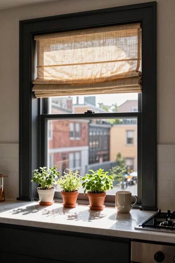 frame the view with black trim