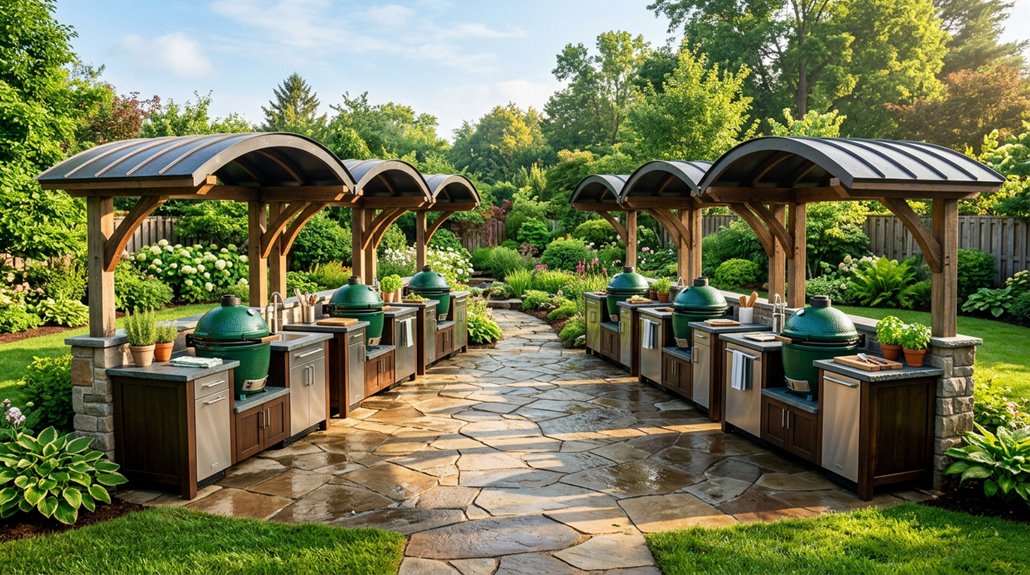 green egg outdoor kitchen layouts