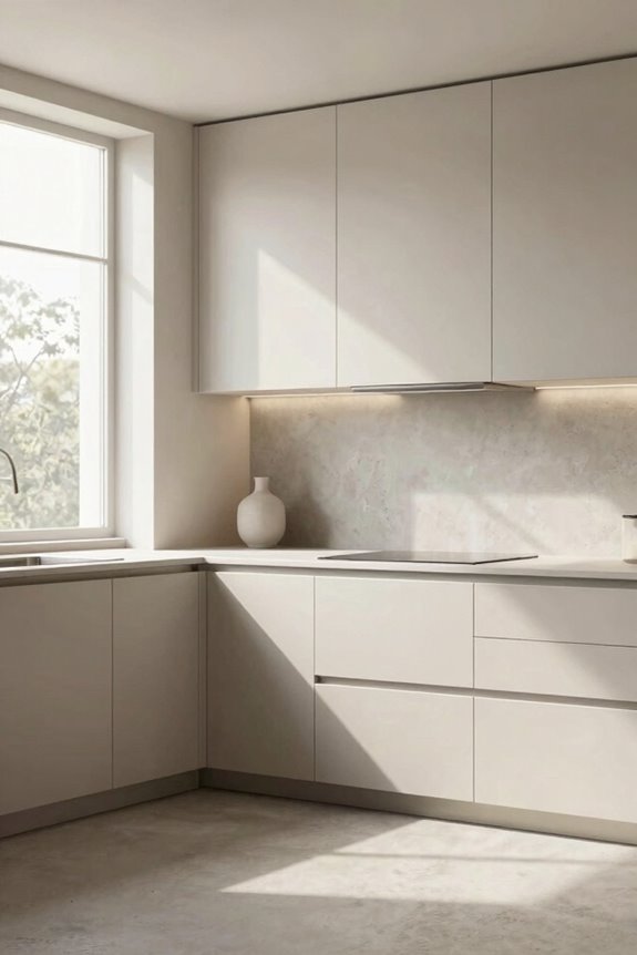 5 Minimal Kitchen Ideas for a Cleaner More Functional Space 3 handleless neutral light filled calm