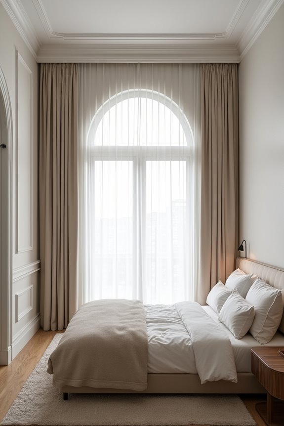 5 Ideas to Make Your Small Bedroom Feel Bigger 4 hang high trim tall brighten space