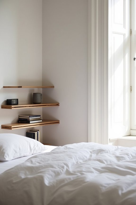 headboard shelves for clutter free