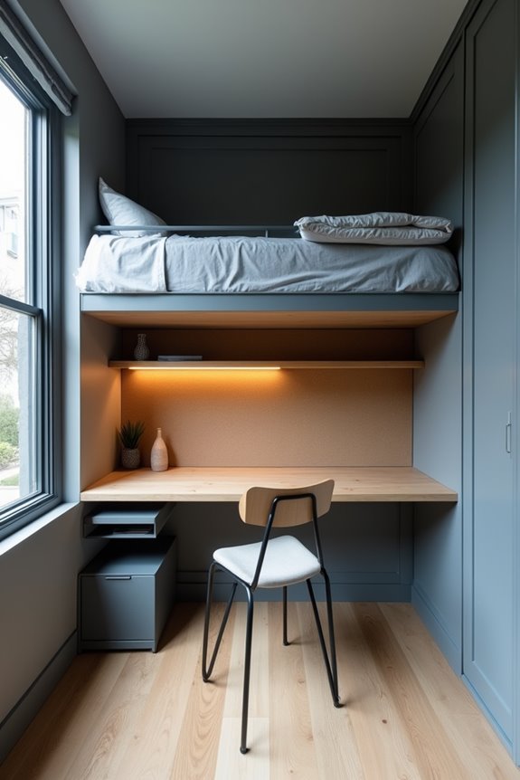 integrated bunk bed desk efficiency