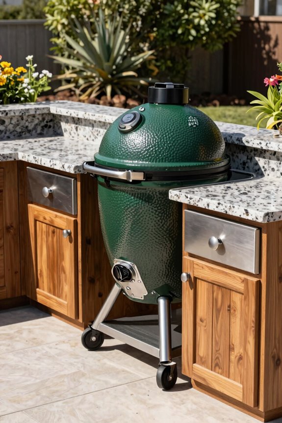 7 Green Egg Outdoor Kitchen Layouts That Transform Your Backyard 2 integrated drop in egg installation seamlessly