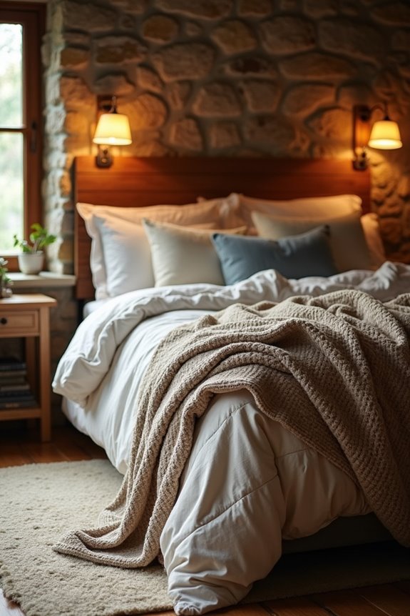 layer warm textures through bedding
