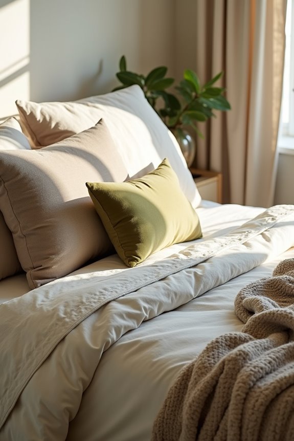 layered bedding plush textures
