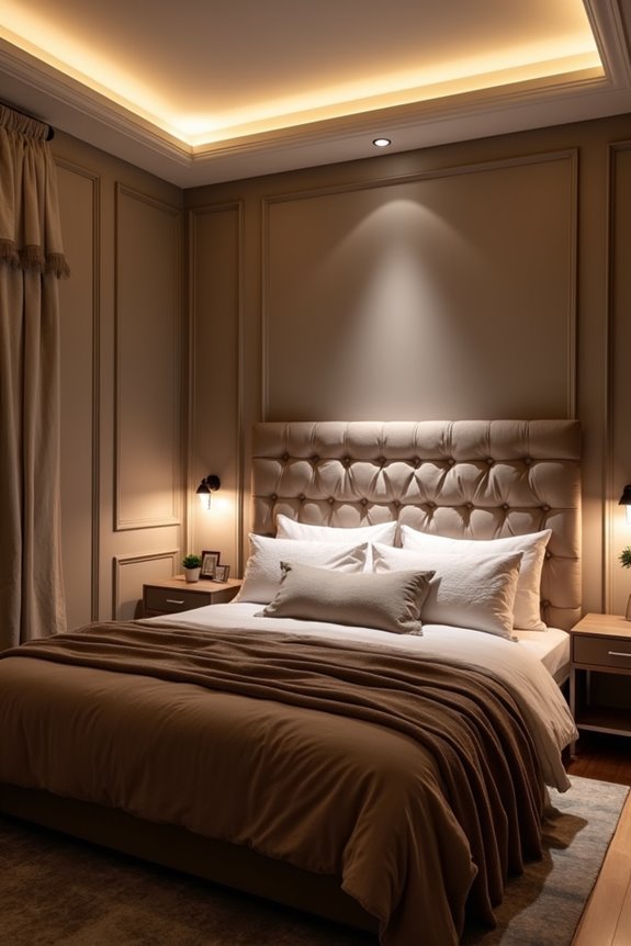 layered dimmable bedroom lighting