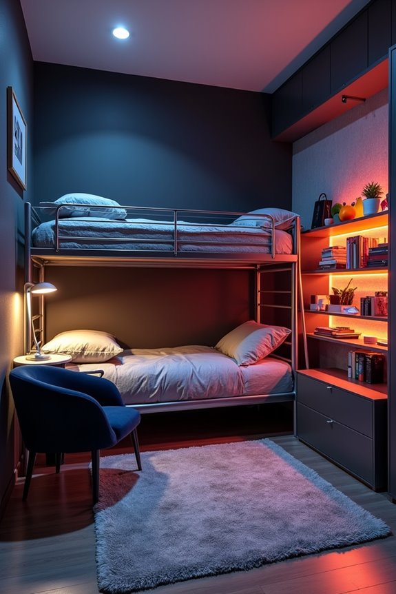 layered dimmable teenage lighting setup