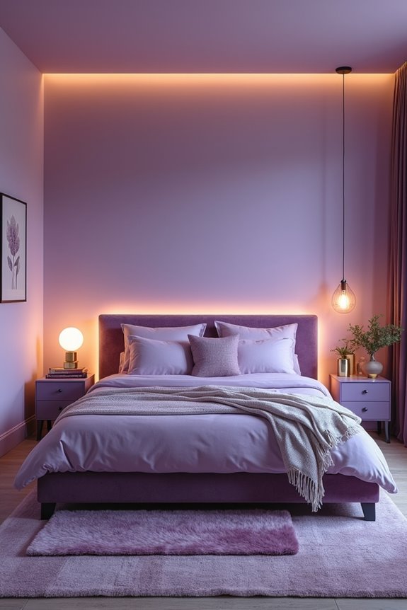 layered lighting metallic accents balanced purple