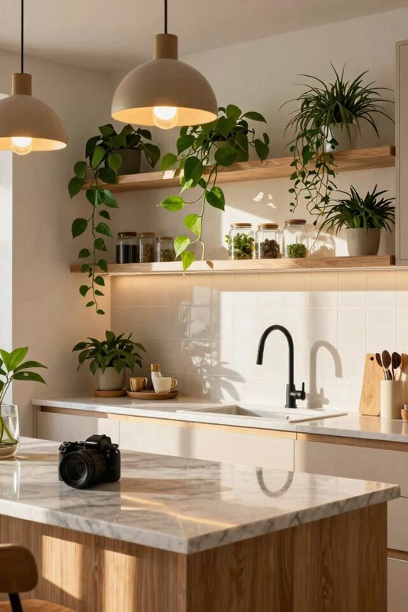 layered lighting with greenery accents