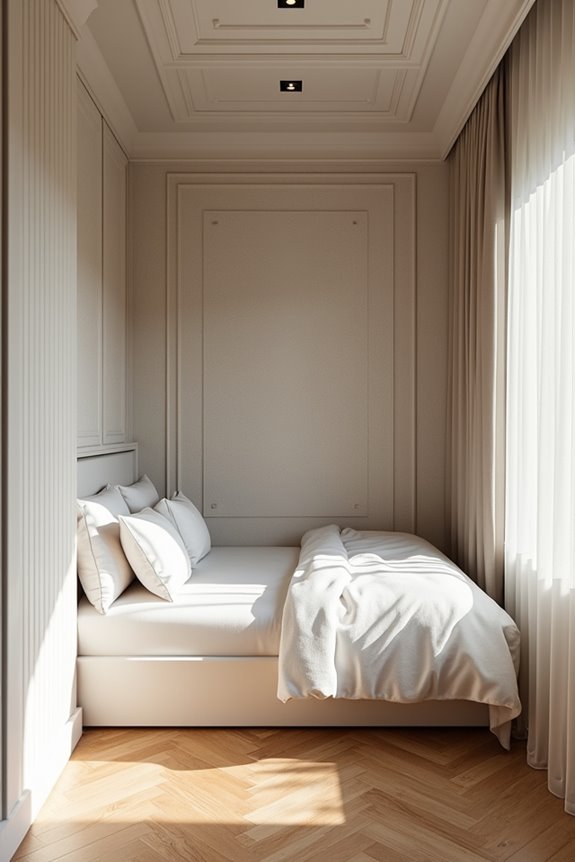 10 Tiny Bedroom Ideas to Maximize Your Small Space 3 layered patterns textures cohesive color