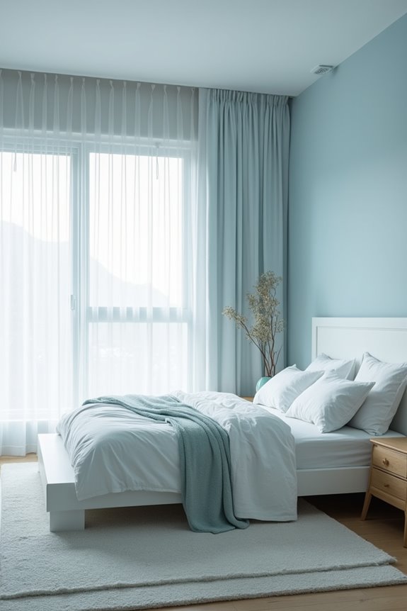 light blue promotes serene bedrooms