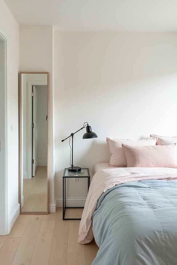 5 Ideas to Make Your Small Bedroom Feel Bigger 2 light colors mirrors amplify space