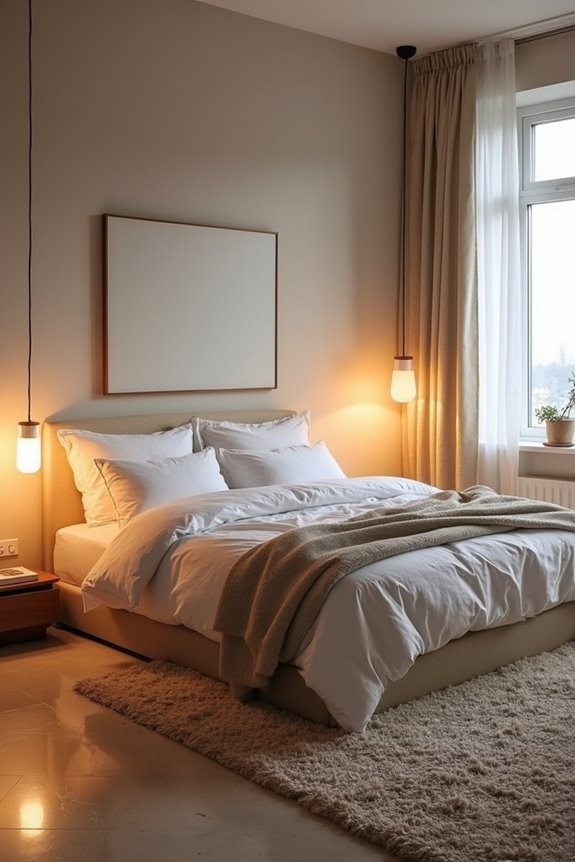 lighting and textiles create intentional floor beds