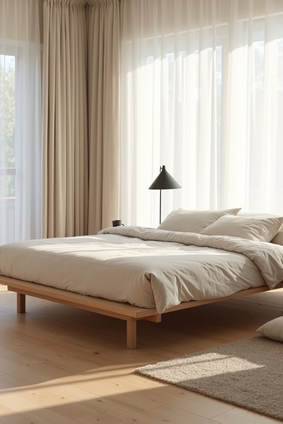 low platform bed minimalist restraint