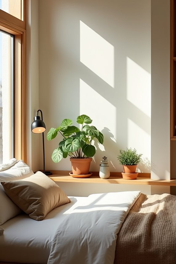 low profile seating calm greenery