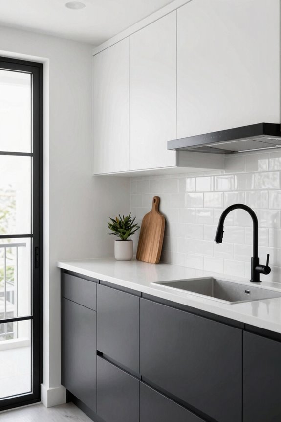 10 White Kitchen Ideas for a Modern Clean Home 1 matte black accents ground kitchen j0q5t