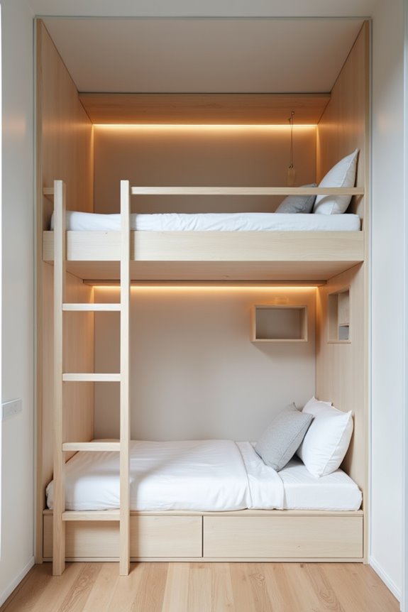 minimalist bunk enhances sightlines