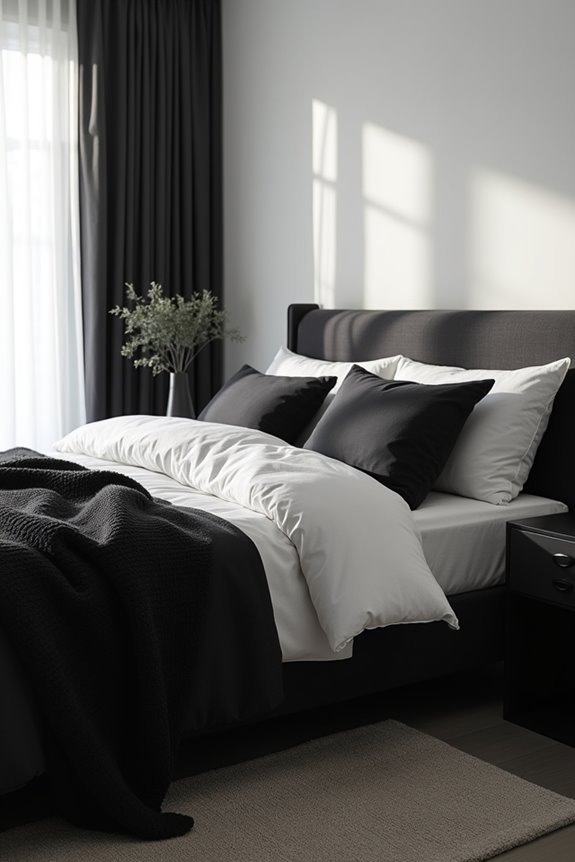 monochrome bedding with texture contrasts