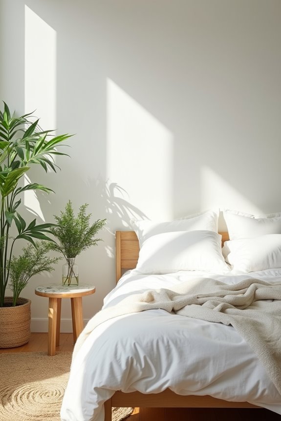 natural greenery warms white spaces