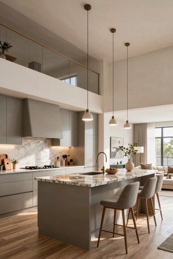 open concept peninsula kitchen functionality