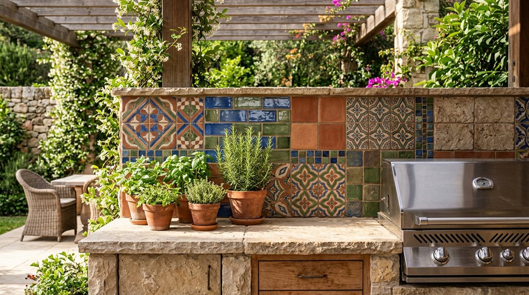 outdoor kitchen tile design ideas