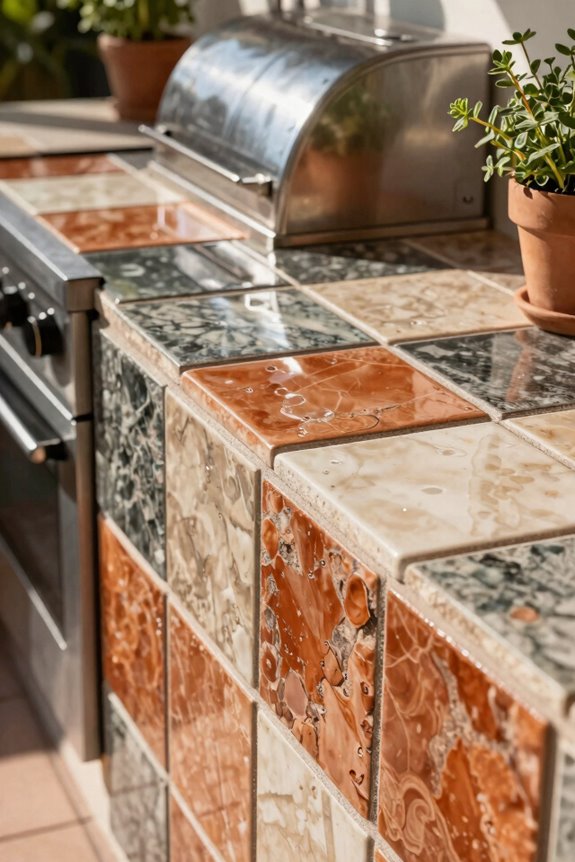 7 Outdoor Kitchen Tile Designs That Transform Your Space 5 porcelain lasts stone requires sealing