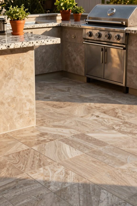 7 Outdoor Kitchen Tile Designs That Transform Your Space 2 porcelain pavers durable non porous large format