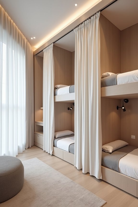 Modern Bunk Room Ideas That Maximize Space 7 privacy curtains create personal zones