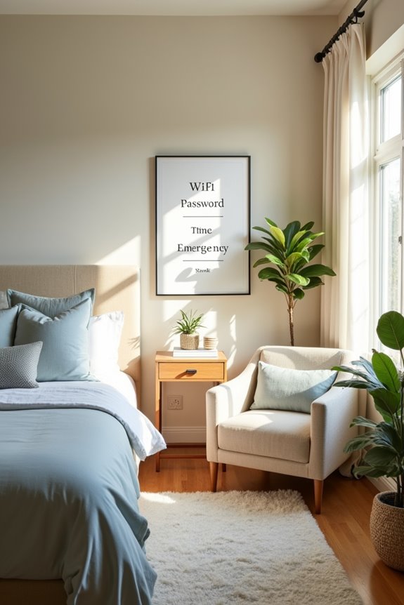 10 Guest Bedroom Ideas to Welcome Visitors in Style 3 prominently display network information card