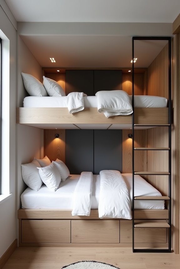 Modern Bunk Room Ideas That Maximize Space 4 queen twin king suspended bunk options