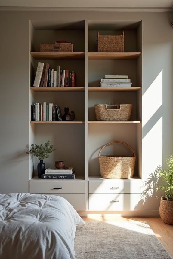 recessed wall niche shelving