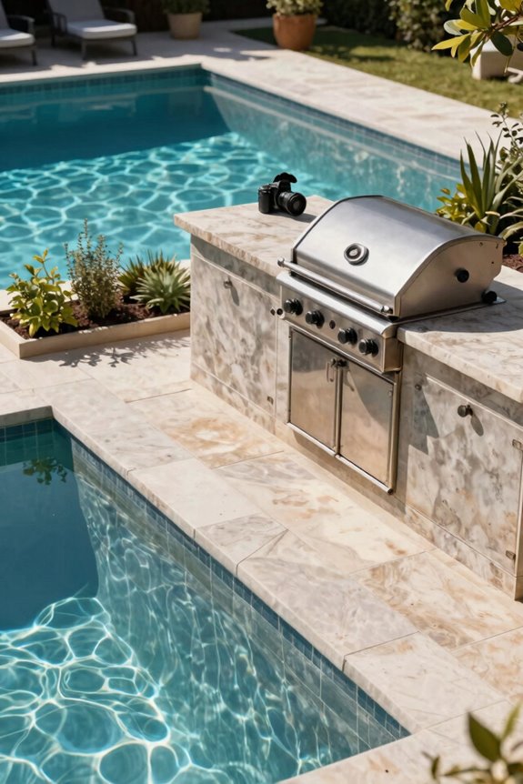 10 Pool Outdoor Kitchen Ideas to Transform Your Backyard 1 safe pool side kitchen sightlines and supervision xfoh5