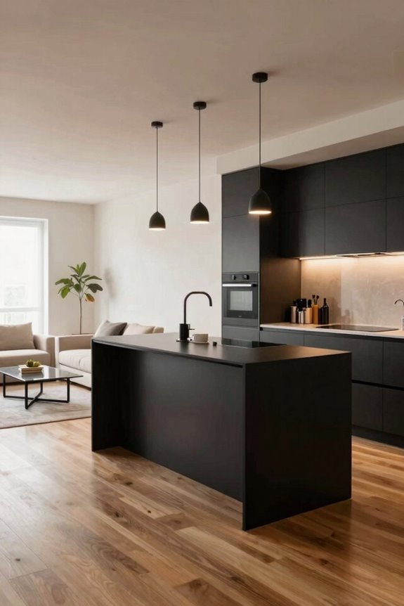 slim narrow island defines zones subtly