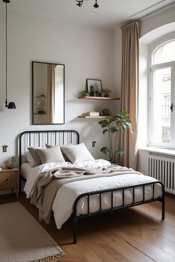 7 Single Bedroom Ideas to Maximize Your Space 1 slim open metal bed frame