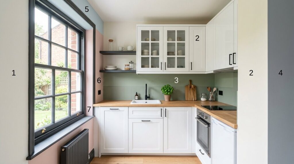 small kitchens appear larger with paint colors