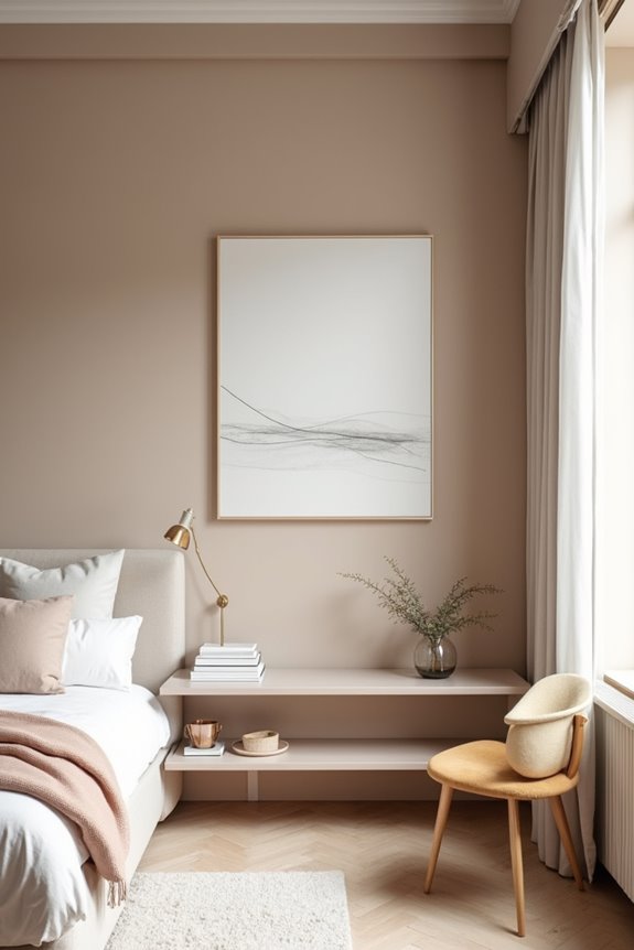 10 Tiny Bedroom Ideas to Maximize Your Small Space 8 small scale art minimizes clutter harmony