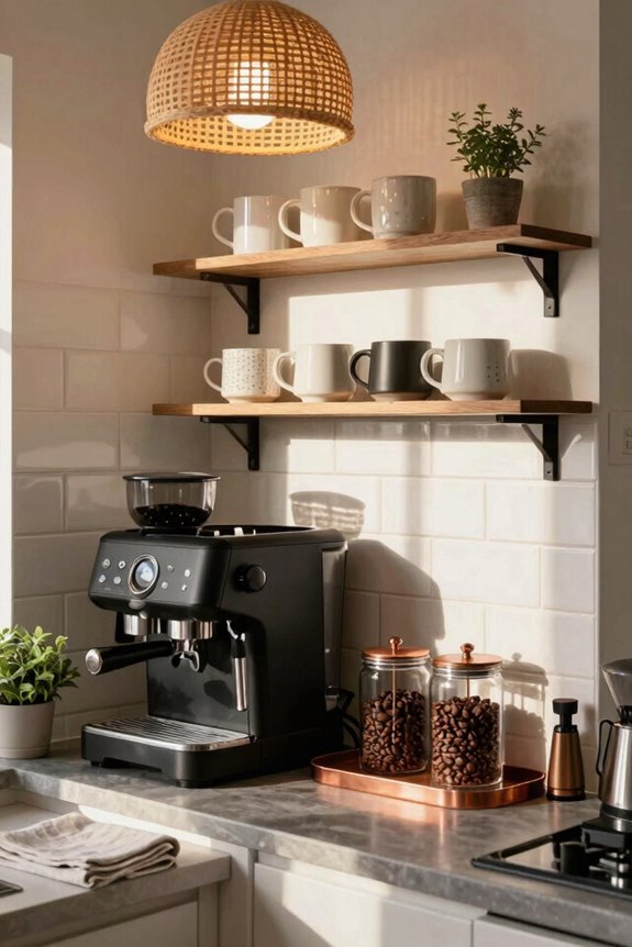small space efficient coffee bar