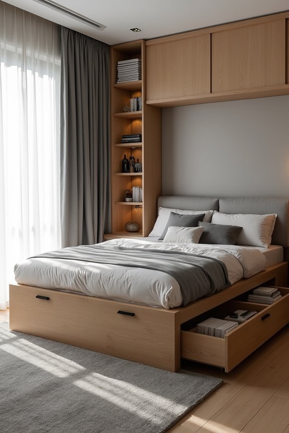 smart bed frame storage organization