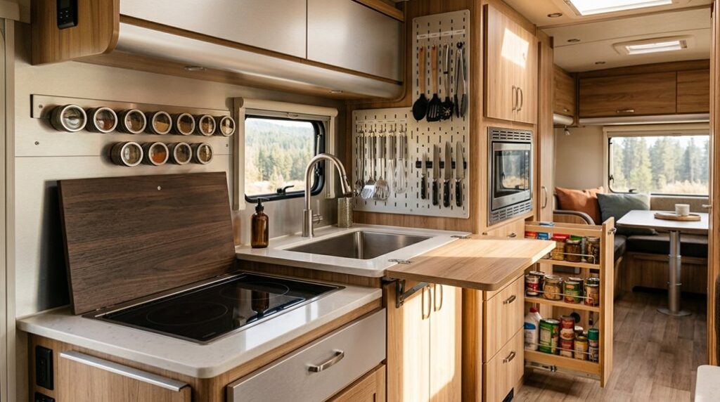 smart rv kitchen space optimization ideas