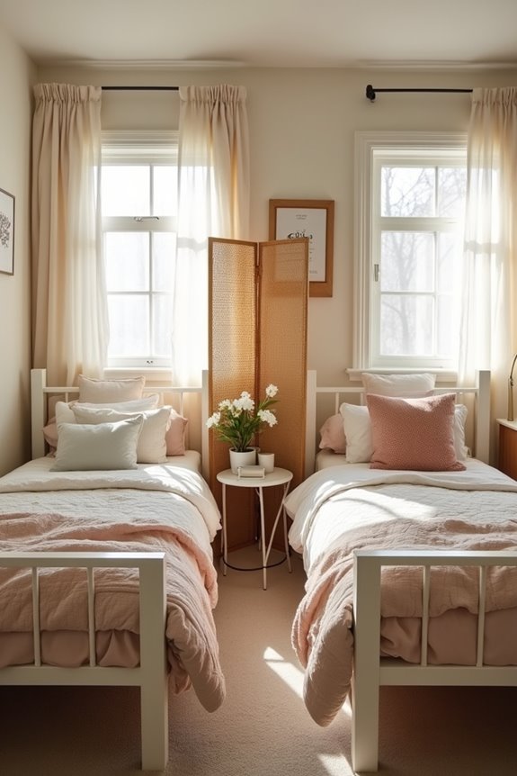 7 Small Bedroom Ideas for 2 Sisters 4 sturdy bookcase curtains personal nooks