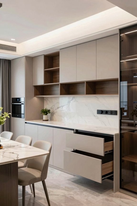 tall pantry hidden streamlined storage