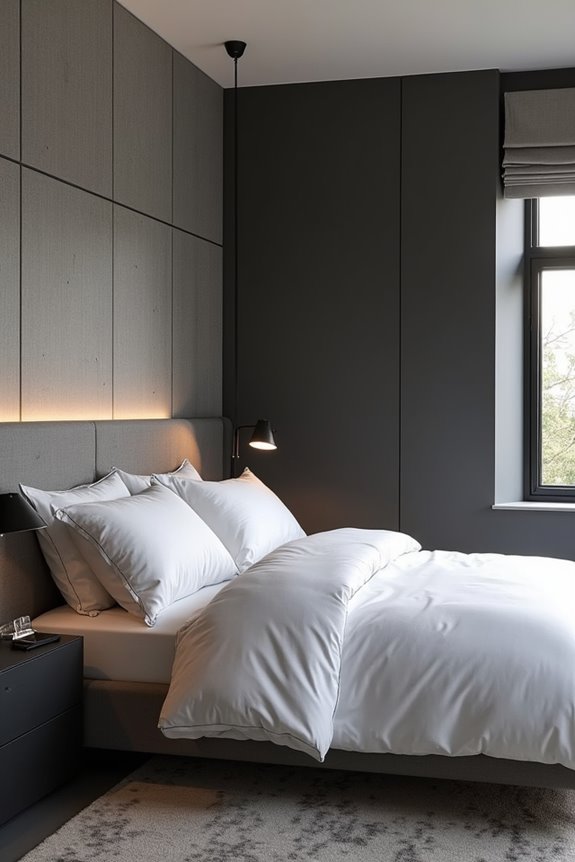 textured gray walls elevate depth