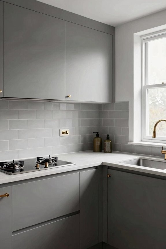 two wall l shaped efficiency with peninsula